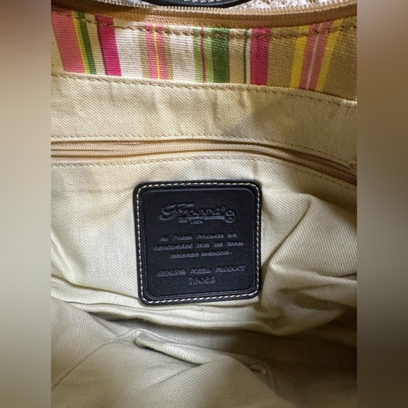 Fossil Women's Straw & Leather Handbag - Picture 2 of 11